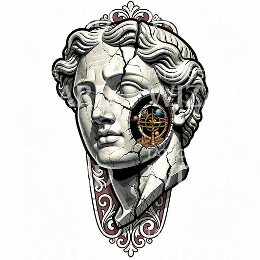Halkeillut marmoririnta tatuointisuunnitelma