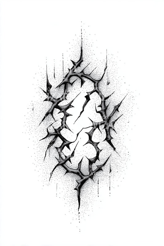 裂纹石头抽象纹身设计