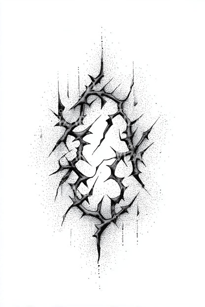 Cracked Stone Abstract Tattoo Design