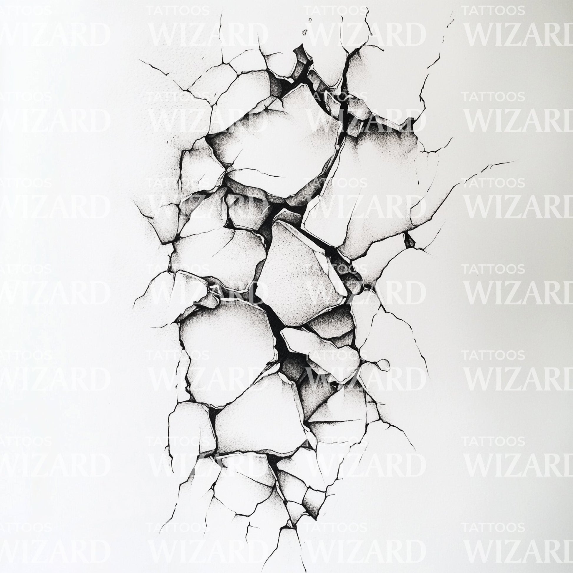 Cracked Stone Tattoo Design