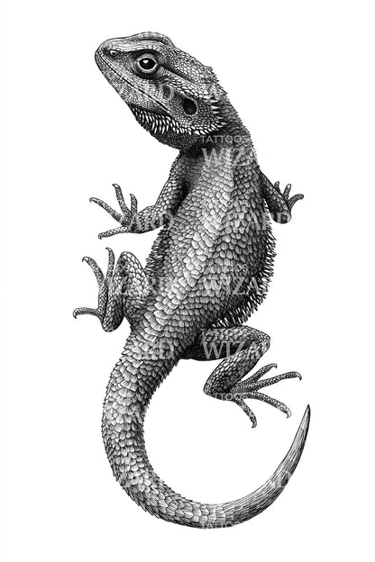 Kriechende Eidechse Realismus Tattoo Design