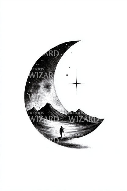 Crescent Dune Silhouette Tattoo Idea