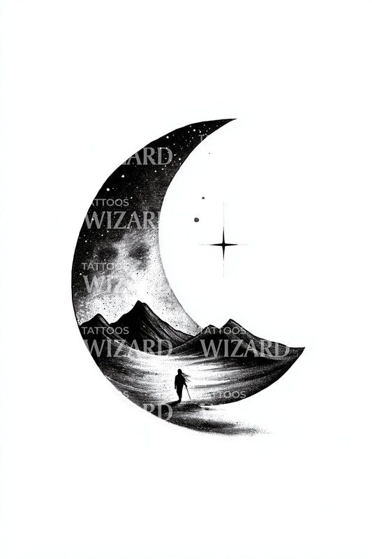 Crescent Dune Silhouette Tattoo Idea