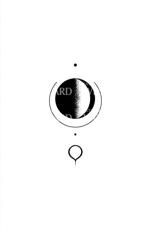 Crescent Eclipse Emblem Tattoo Design
