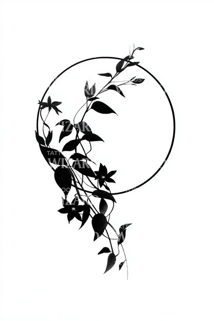 Design de tatouage Lierre en dérive croissant