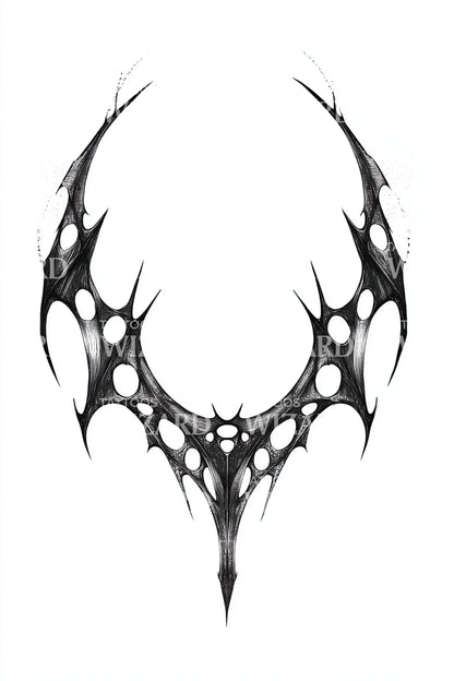 Halbmond-Dorn-Krone Tattoo-Design