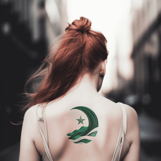 Pakistan Crescent Wave Tattoo Design