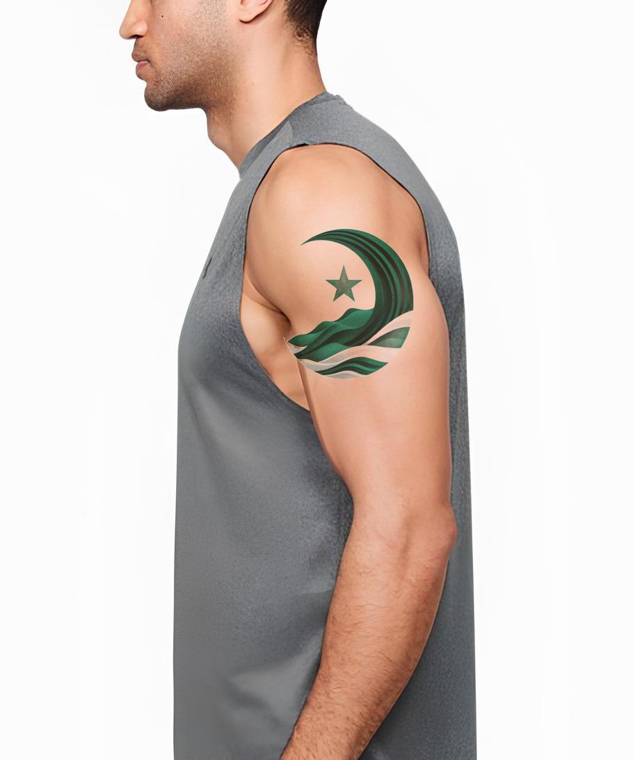 Pakistan Crescent Wave Tattoo Design