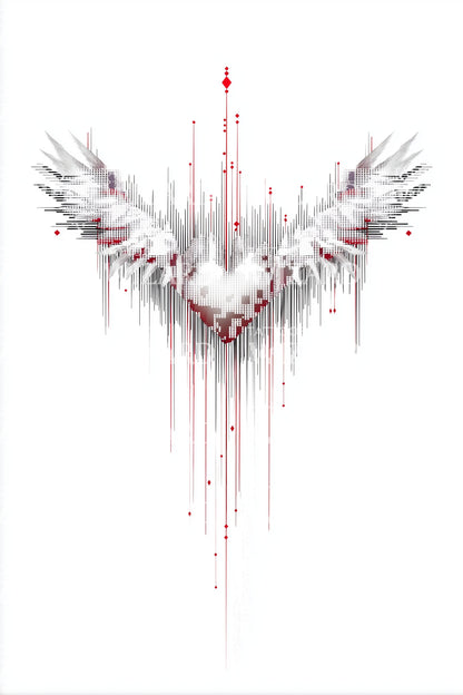 Crimson Dripping Wings Tattoo Design