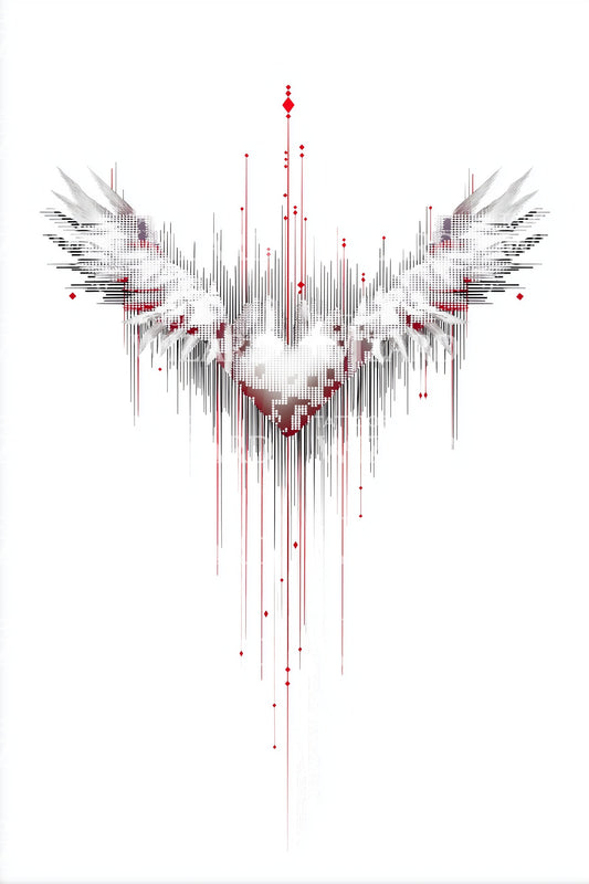 Crimson Dripping Wings Tattoo Design