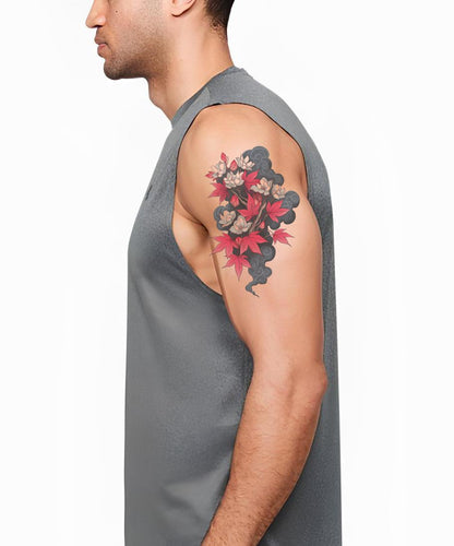Idea per tatuaggio con flusso di acero cremisi