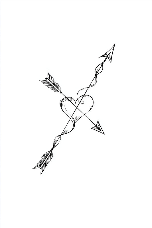 Crossed Arrows Minimalist Tattoo Design