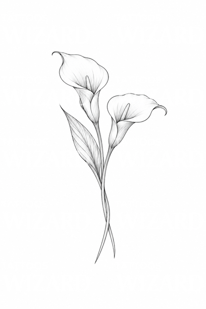 Nederlands: Crossed Calla Lilies Tattoo Idea