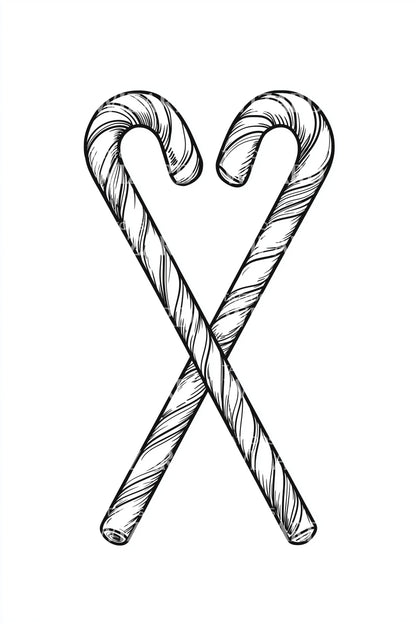 Crossed Candy Canes Tattoo Design