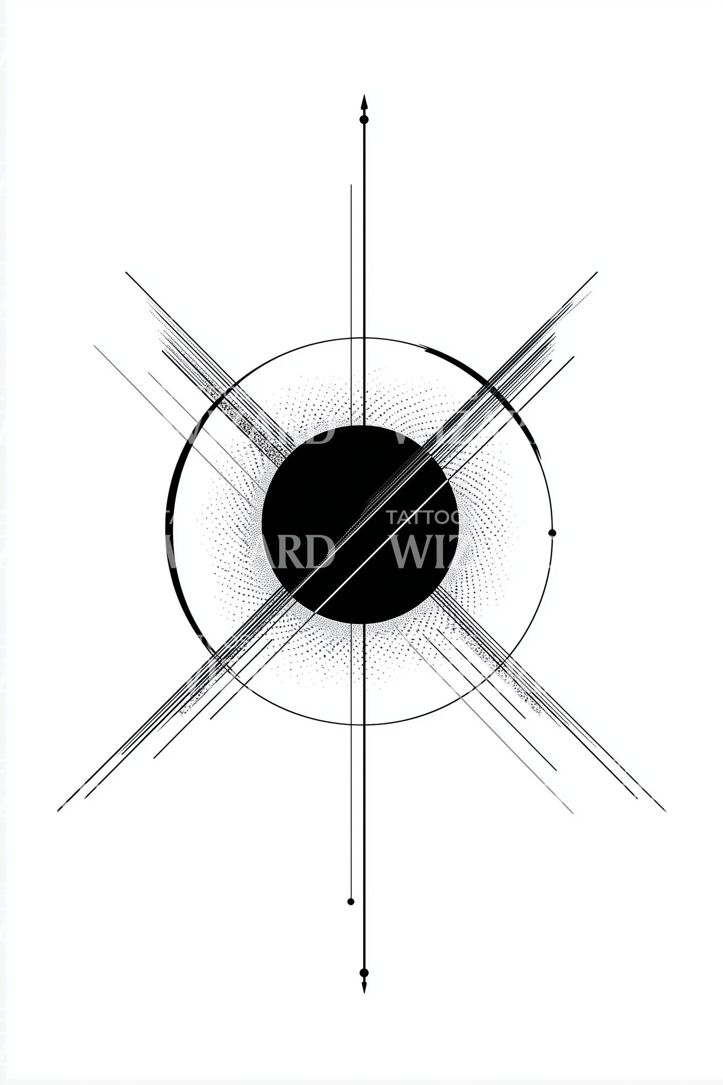 Gekreuztes Eclipse Core Tattoo Design