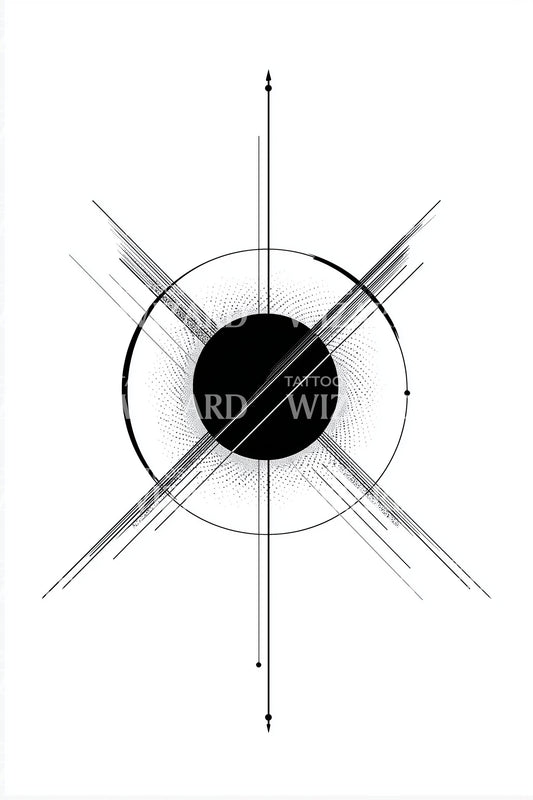 Gekreuztes Eclipse Core Tattoo Design