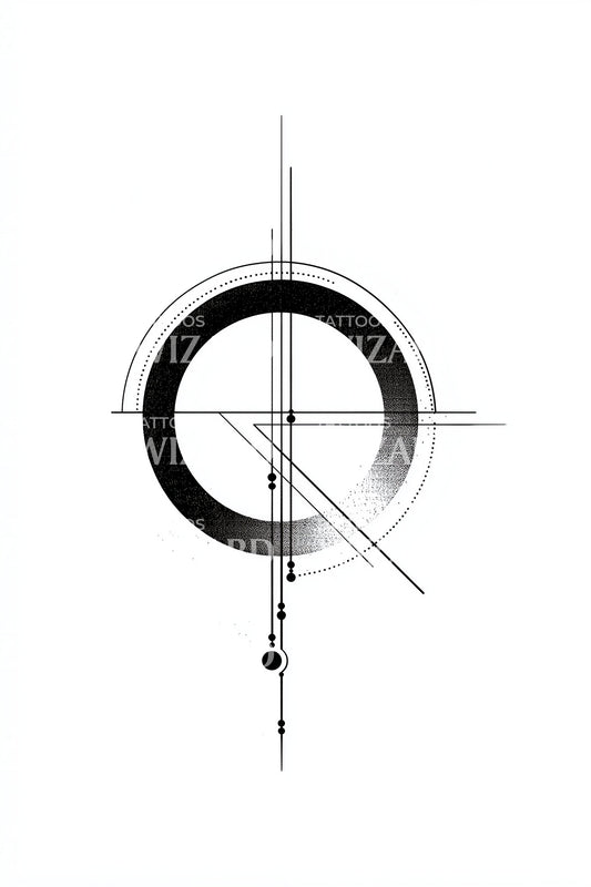 Crosshair Eclipse Symbol Tattoo Design