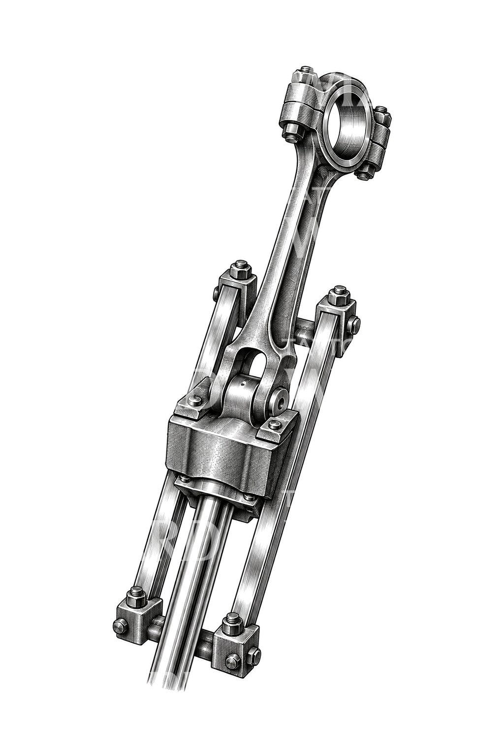 Crosshead and Slide Bars Tattoo Design