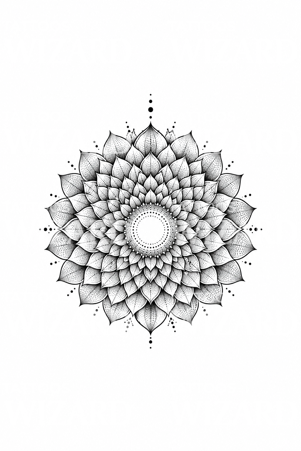 Crown Chakra Thousand Petal Lotus Tattoo Design