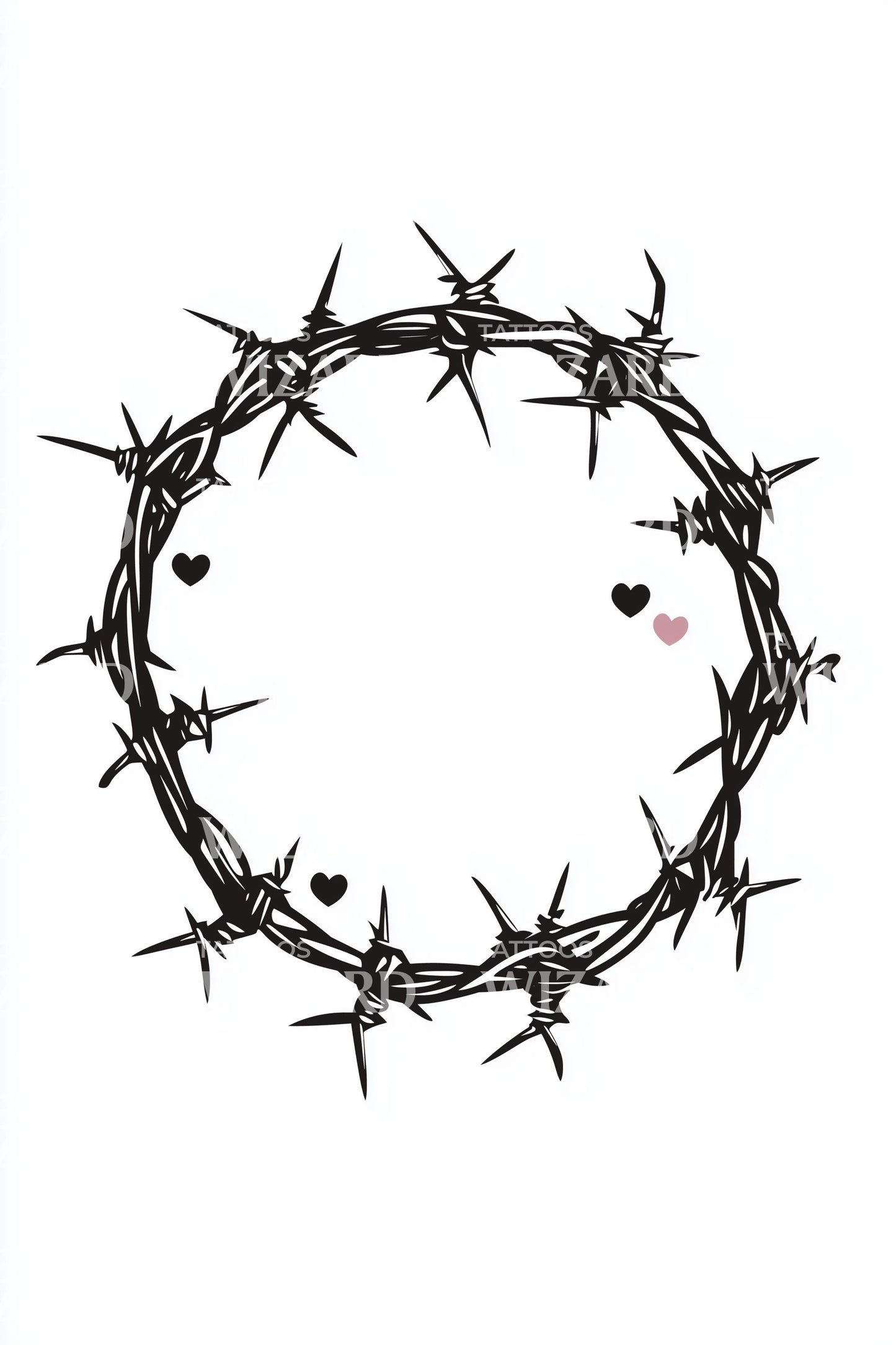 Crown of Thorns Circle Tattoo Design