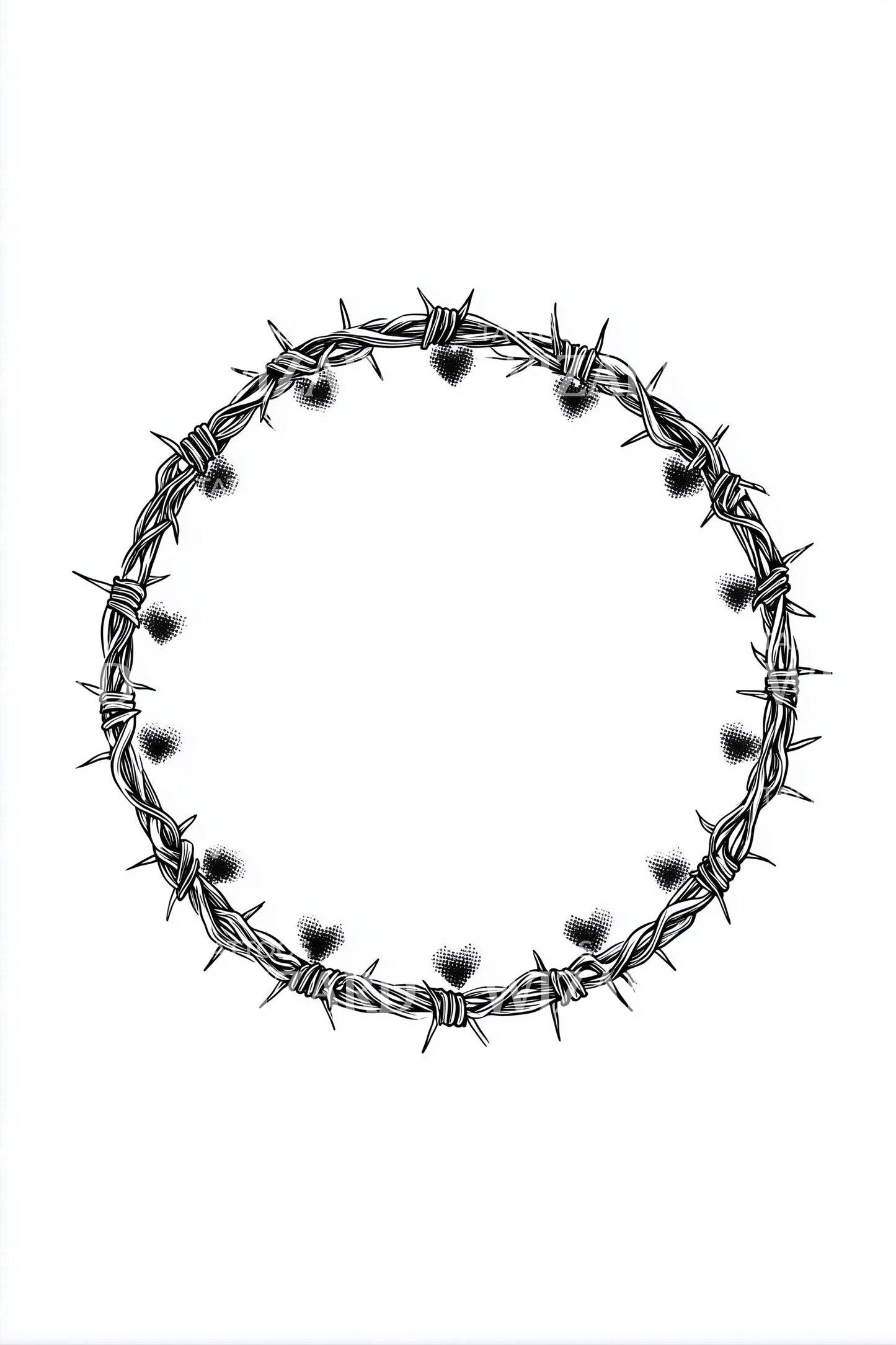 Crown of Thorns Wreath Tattoo Design