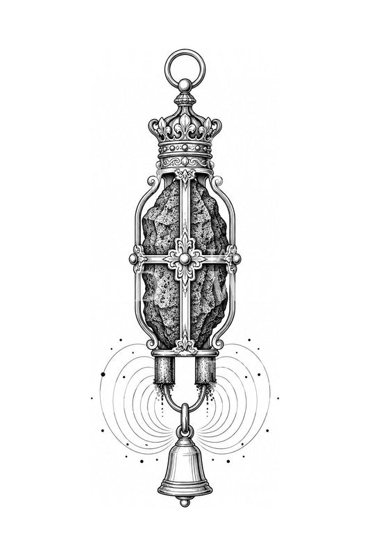 Desain Tato Magnet Lodestone Bermahkota
