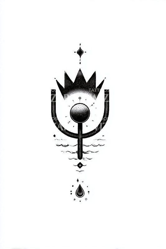 Crowned Orb Totem Tattoo Design