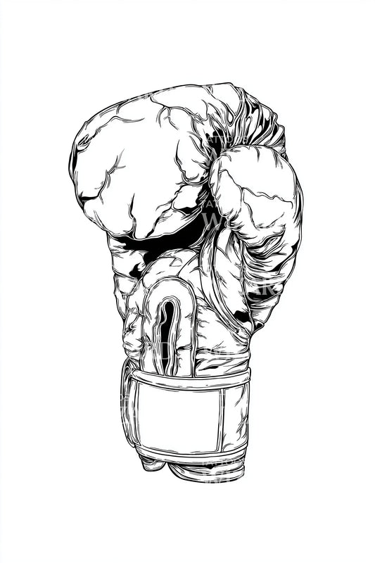 Crumpled Fight Glove Tattoo Design