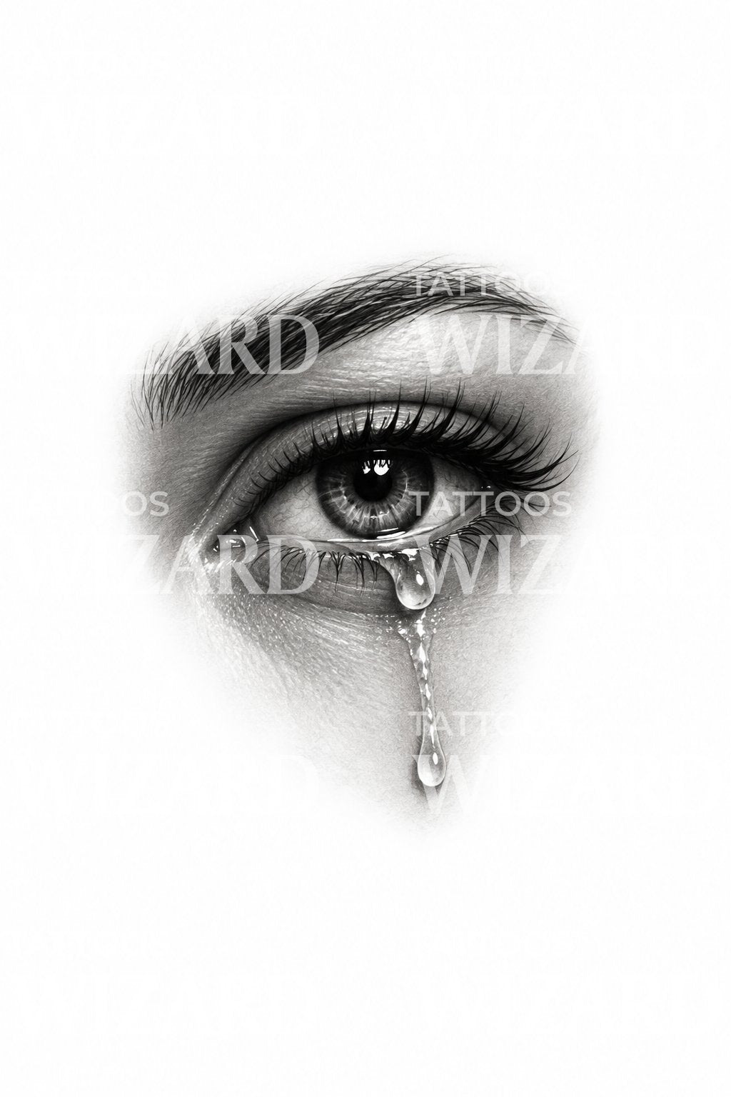 Crying Eye Single Tear Realism Tattoo Idea