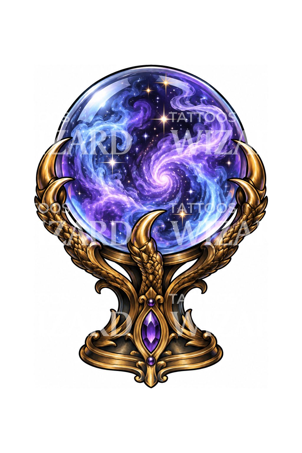 Crystal Ball in a Dragon Claw Tattoo