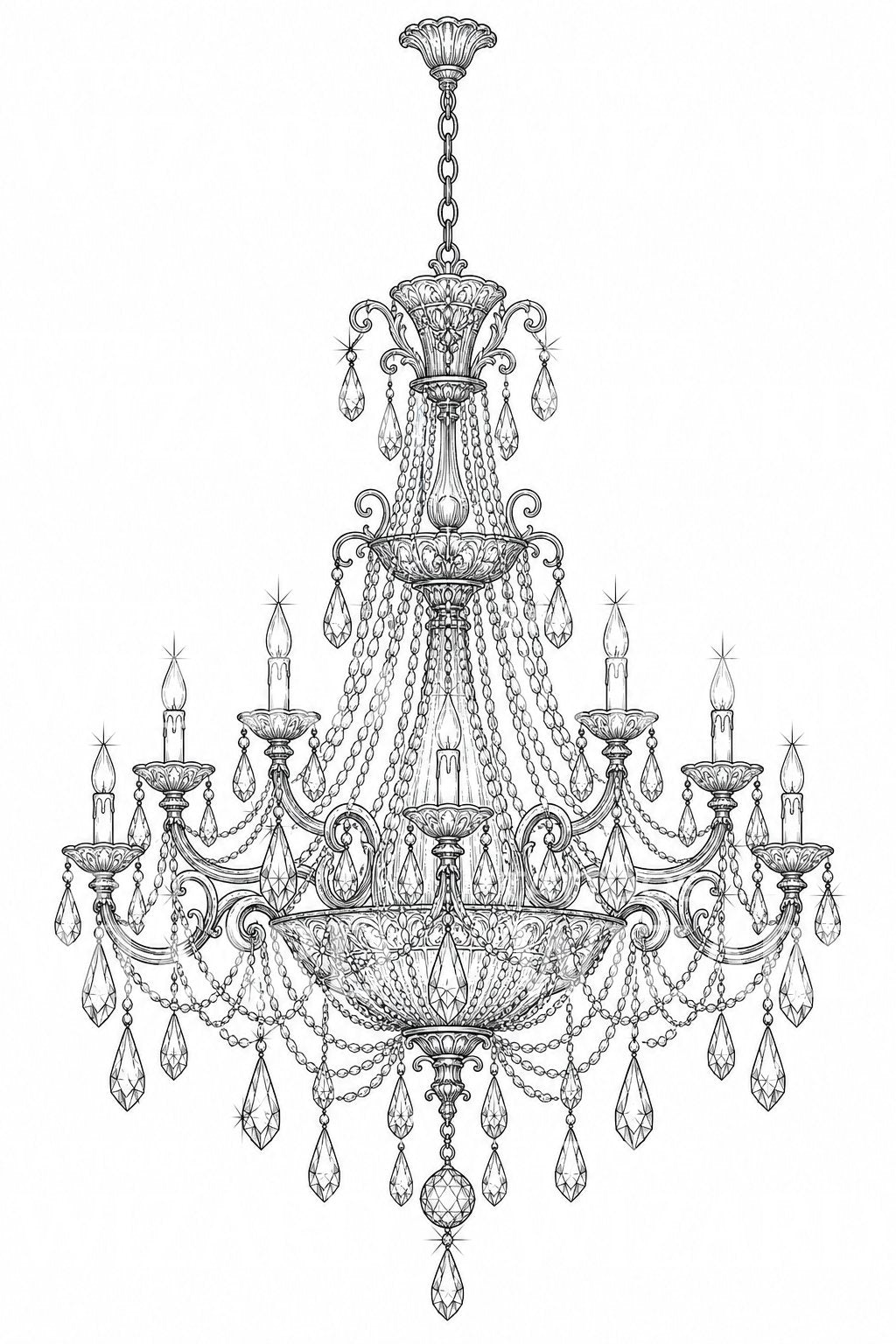 Crystal Chandelier Tattoo Design