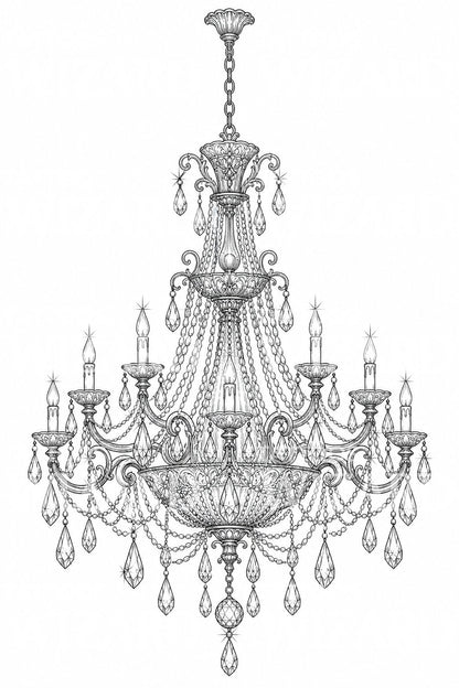 Crystal Chandelier Tattoo Design