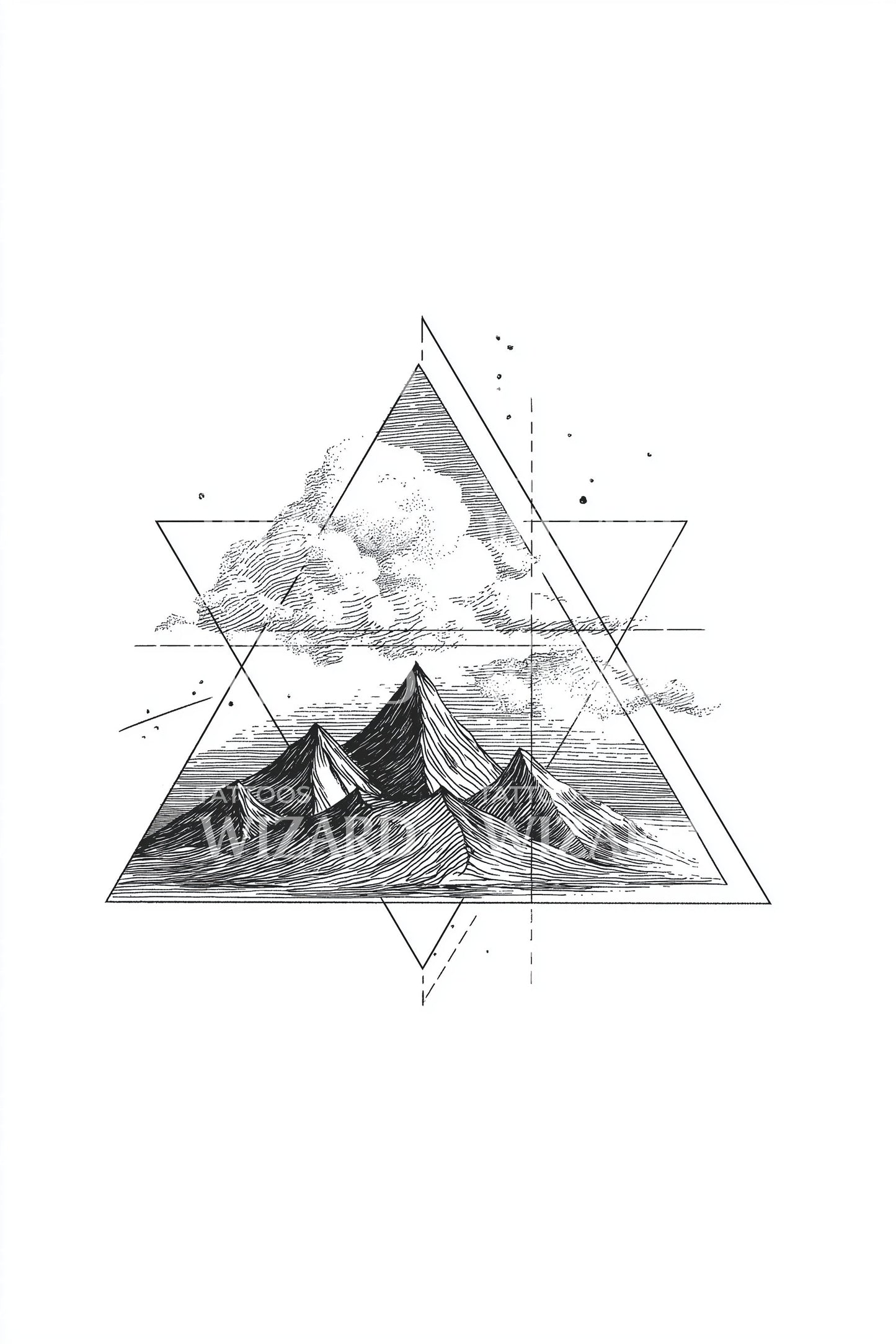 Crystal Grid Peaks Tatoeage Ontwerp