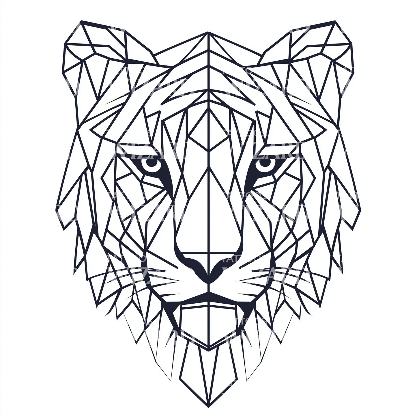 Crystal Line Tiger Tattoo Illustration