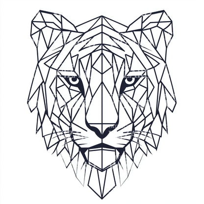 Crystal Line Tiger Tattoo Illustration