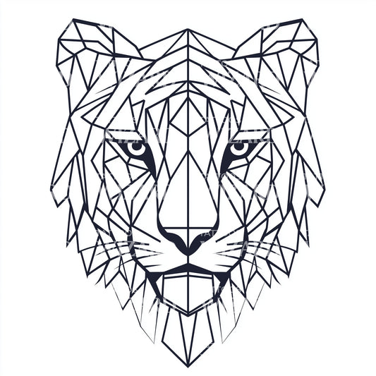 Crystal Line Tiger Tattoo Illustration