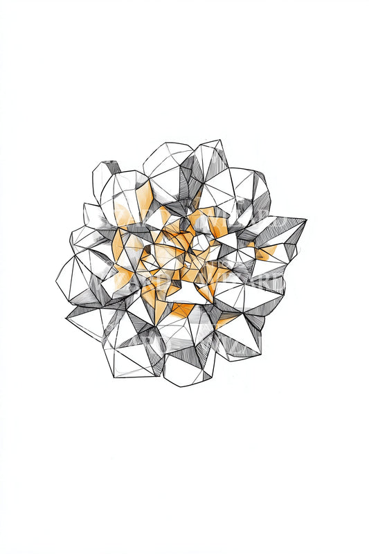 Crystal Marigold Cluster Tattoo Design