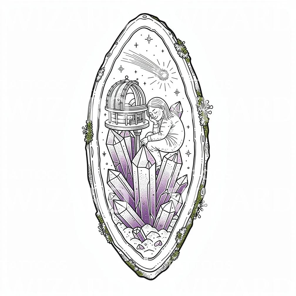 Crystal Observatory Dream Tattoo Design