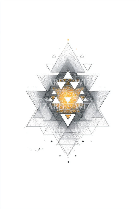 Crystal Prism Bloom Tattoo Design