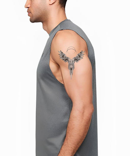 Crystal Winged Torso Tattoo Design