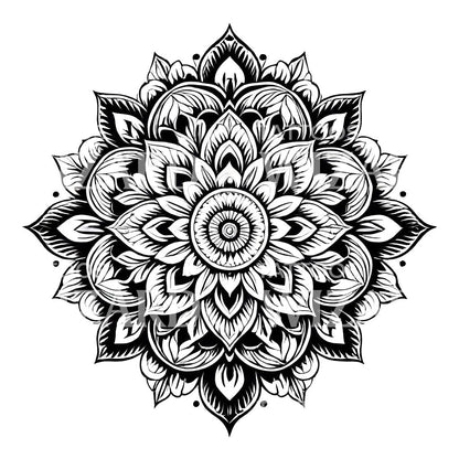 Mandala Ornamental Flower Tattoo design