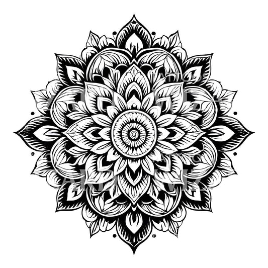 Mandala-Blumen-Ornament-Tattoo-Design