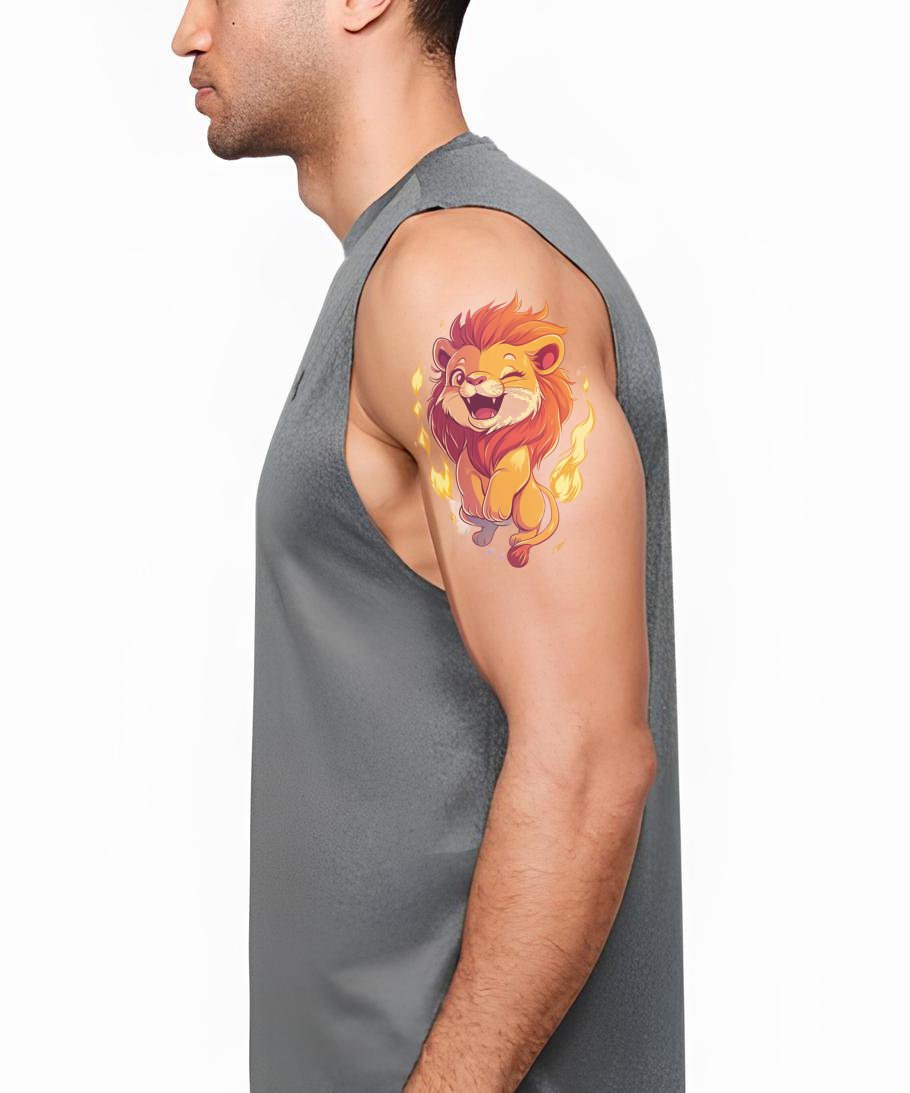 Desenho de Tatuagem de Coragem do Cubo Flamejante