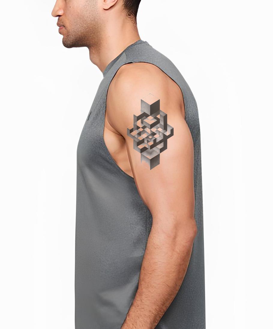 Impossible Cube Knot Tattoo Design