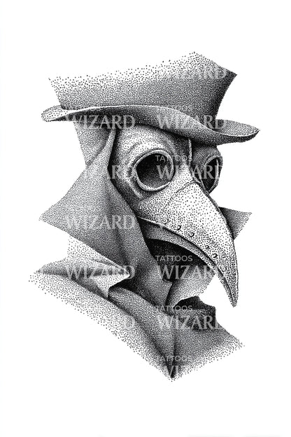 立体派瘟疫医生纹身插图