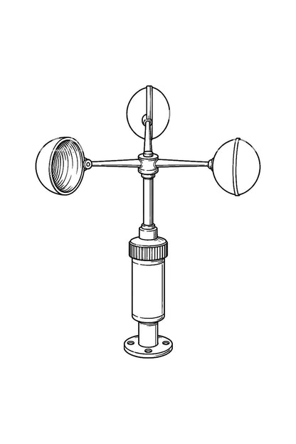 Cup Anemometer Wind Instrument Tattoo Design