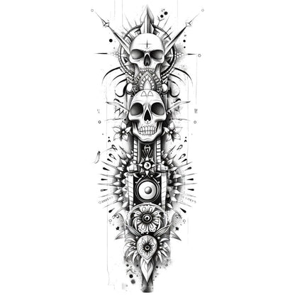 Cursed Maya Halfsleeve Tattoo Design