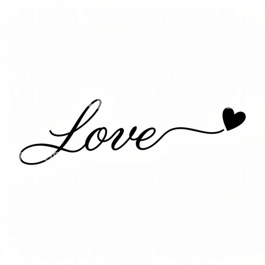 Diseño de Tatuaje Corazón Cursivo