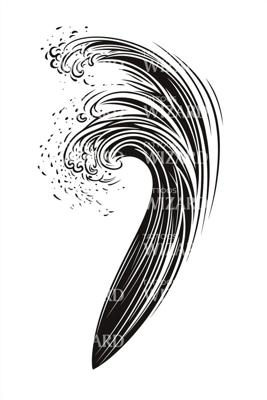 Curved Wave Swoosh Tattoo Design
