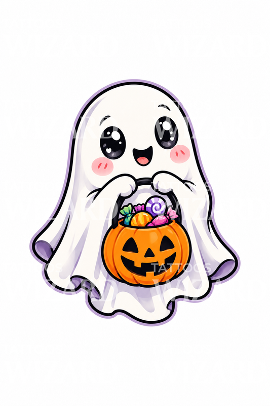 Χαριτωμένο τατουάζ φαντάσματος για Halloween